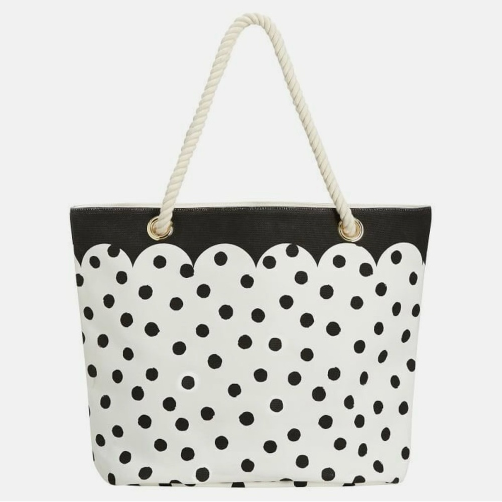 Pottery Barn Emily & Meritt Polka Dot Tote Bag